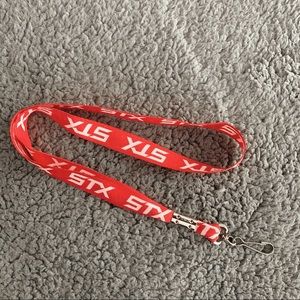 lacrosse red STX lanyard